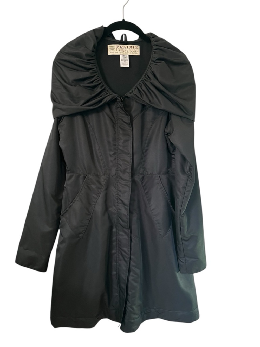 Prairie Underground Black Rain Cloak Hoodie Size Small